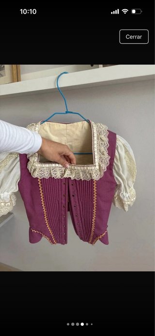 Corpiño Fallera Niña Morado y Blanco