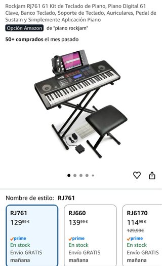 Piano RockJam con soporte y taburete