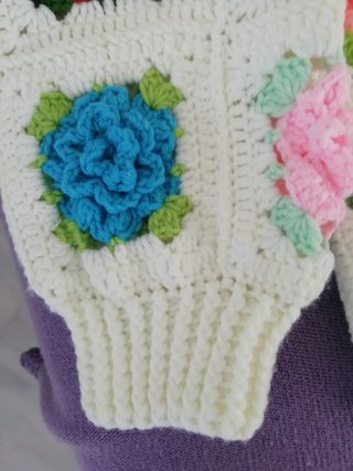 Chaqueta ganchillo granny de rosas