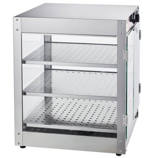Exhibidor de Comida Caliente Comercial de 3 Niveles, Calentador de Exhibición de Comida de 800W con Luz para Mejorar la Exhibición de Comida, Control de Temperatura de 30℃~85℃, Capacidad Grande de...