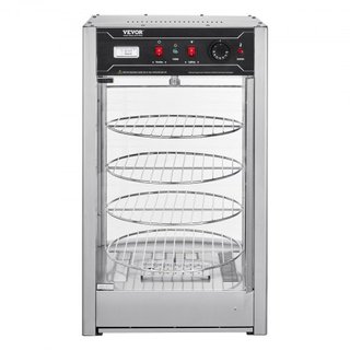 Exhibidor de Comida Comercial para Pizza de 14", Calentador de Pizza de 4 Niveles con Calentamiento por Vapor Rotativo, Control de Temperatura de 30℃~85℃ y Pantalla de Temperatura, Luz de Horno de...