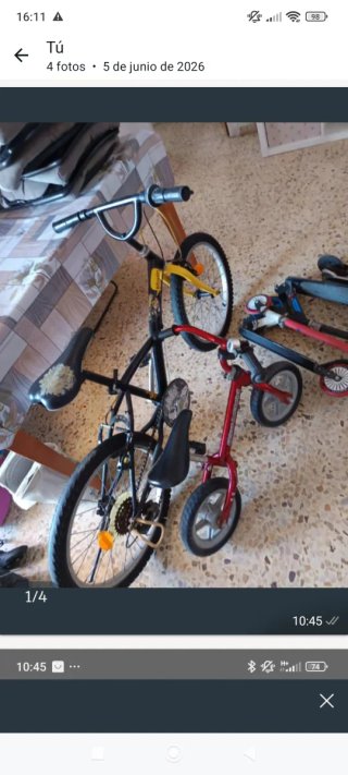Bicicleta y 2 Patinetes