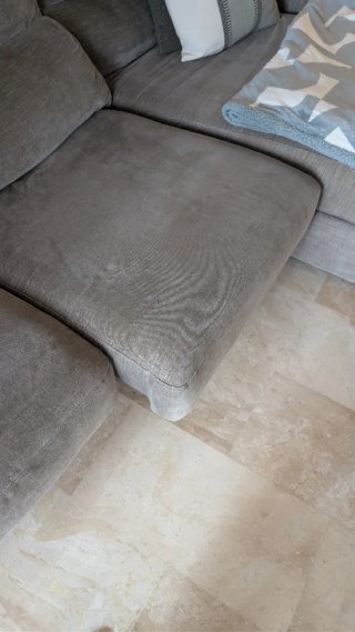 Sofá chaise longue tela gris