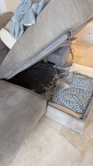 Sofá chaise longue tela gris