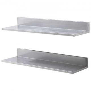 Estante de Acero Inoxidable de 21.8 x 76.2 cm, Estantería Flotante Montada en la Pared con Respaldo, Estantes Comerciales de 20 kg de Capacidad de Carga, Estante de Almacenamiento de Alta Resisten...