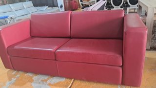 Sofá 3 plazas piel rojo