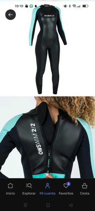 Neopreno Nabaiji mujer 2/2mm natación