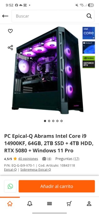 PC Gaming RTX 5080 + Monitor MSI 34" 240Hz