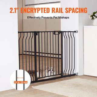 Puerta para Bebés, 29.5"-51" Extra Ancha, 30" Alta, Puerta para Perros para Escaleras, Puertas y Casa, Puerta para Niños de Fácil Paso con Cierre Automático, Puerta de Seguridad para Mascotas con ...