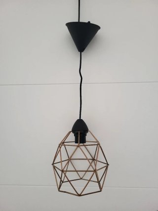 Lámpara colgante geométrica cobre