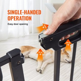 Puerta para Bebés, 74.9 cm-122.9 cm Extra Ancha, 76.2 cm Alta, Puerta para Perros para Escaleras, Puertas y Casa, Puerta para Niños de Fácil Paso con Cierre Automático, Puerta de Seguridad para Ma...