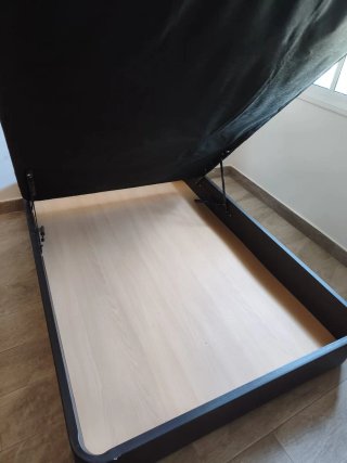 Canapé de cama marrón tela 1,35x 1,90