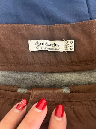 Falda mini polipiel marrón mujer