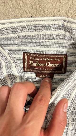 Camisa Marlboro Classics Rayas Gris/Blanco