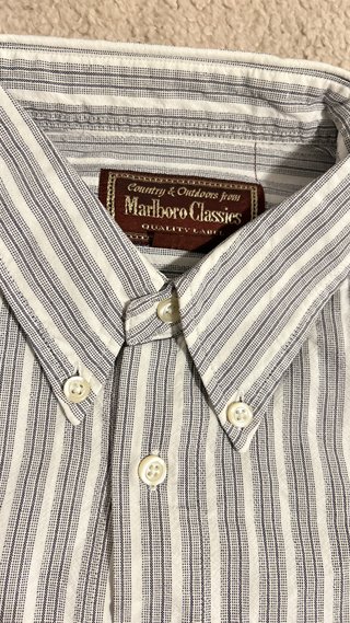 Camisa Marlboro Classics Rayas Gris/Blanco