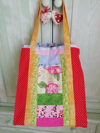 Bolsa Tote bag de Patchwork Multicolor