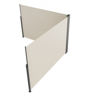 Toldo Lateral Retráctil, Pantalla de Privacidad Exterior de 79''x 236'', Pantalla de Patio Retráctil Impermeable de Poliéster de 180g, Pantalla Divisoria UV 30+ para Patio, Jardín, Balcón, Beige