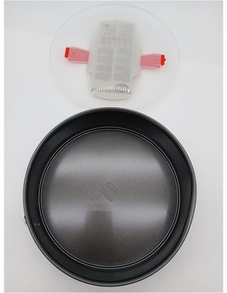 Dr. Oetker Bake&Go Molde Hornear Redondo Desmontable con Tapa para Transportarr y Almacenar - 26 cm Diámetro - Acero con Revestimi