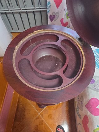 Botellero de madera y metal