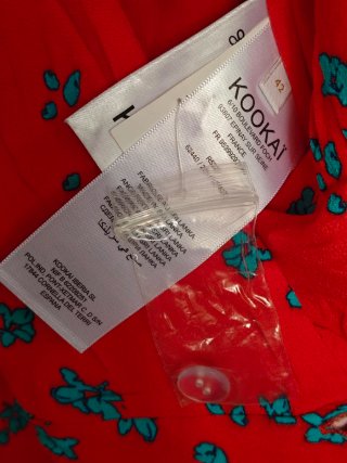 Vestido cruzado Kookaï flores rojo talla 42