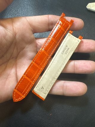 Correa Reloj Cartier Original Naranja Cocodrilo