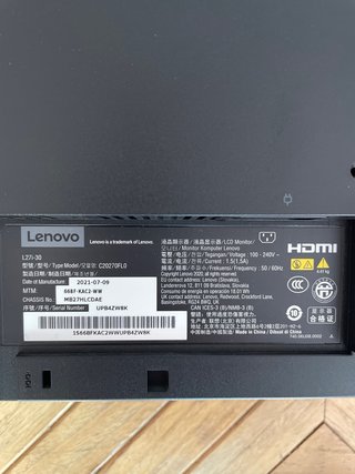 Lenovo l27i30 pantalla de ordenador