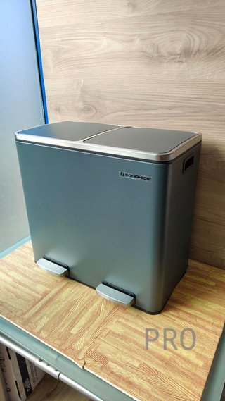 Cubo de basura, 2 compartimentos interiores de plástico (2 x 40 L)