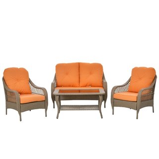 Set Mobili da Giardino in Rattan PE con 2 Poltrone