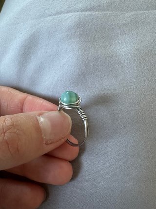 Anello argento con pietra azzurra