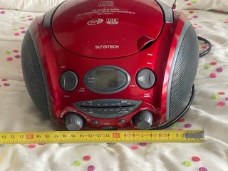Radio CD Portátil Sunstech CR-UM371 Roja