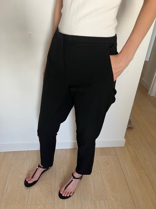Pantalón de pinzas negro talla 40