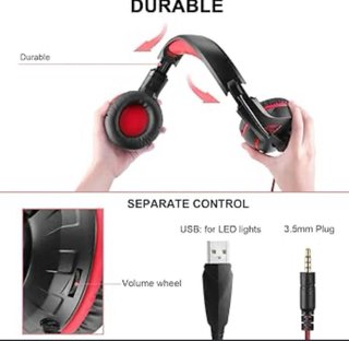 Auriculares Tatybo Negro/Rojo