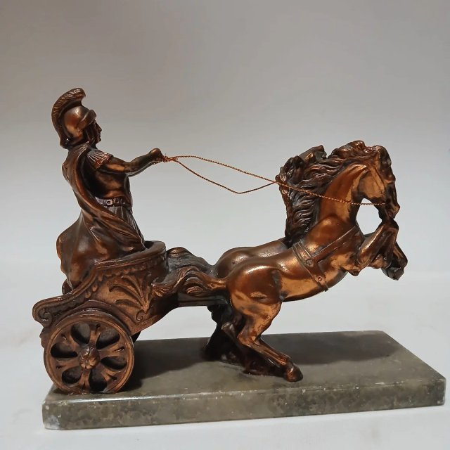 Antigüedad Romana Bronce Carro de Guerra
