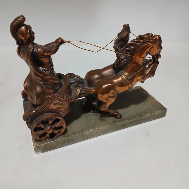 Antigüedad Romana Bronce Carro de Guerra