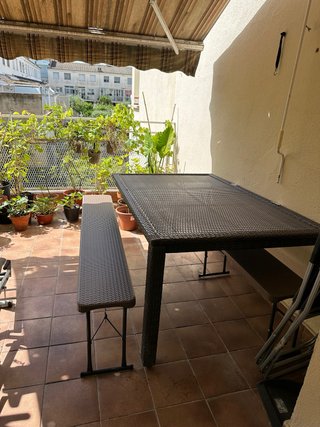 Mesa exterior Ratán