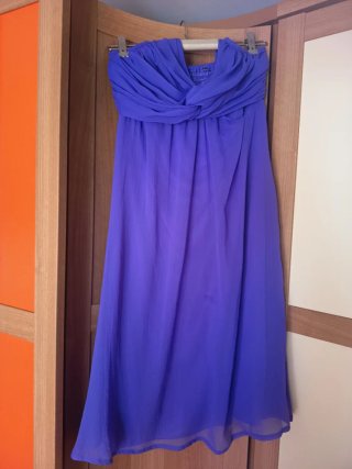 Vestido Vero Moda lazo cuello doble capa morado