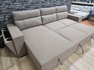 Sofá Cama Chaiselongue con Arcón y Portavasos