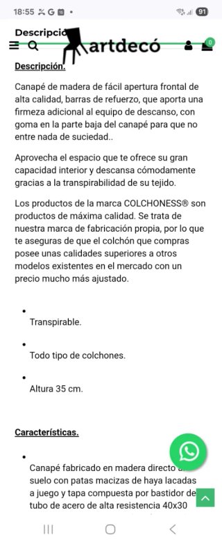 Canapé abatible 150x190 blanco