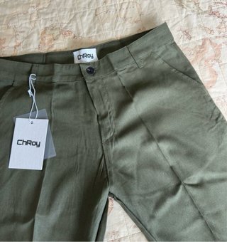 Set 2 pantaloni lino TG M - Beige e Verde UOMO