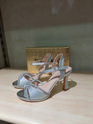Sandali gioiello tacco argento tg 36