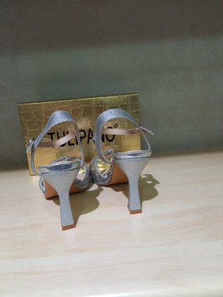 Sandali gioiello tacco argento tg 36