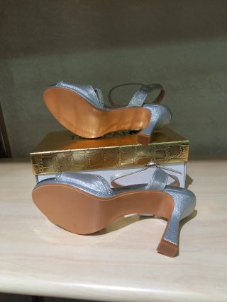 Sandali gioiello tacco argento tg 36