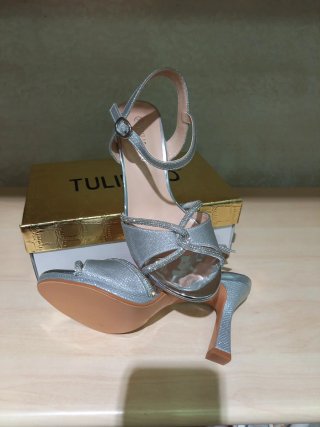 Sandali gioiello tacco argento tg 36