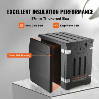 Transportador de Comida Aislado, Caja Térmica de 82 Qt para Catering, Transportador de Comida de LLDPE con Doble Hebilla, Calentador de Comida de Carga Frontal para Restaurante, Comedor, etc.