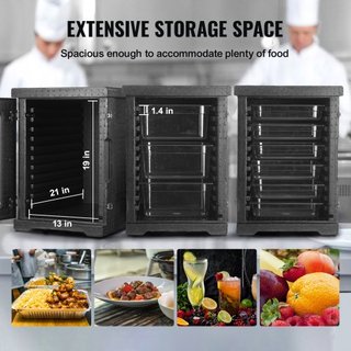 Transportador de Comida Aislado, Caja Térmica de 82 Qt para Catering, Transportador de Comida de LLDPE con Doble Hebilla, Calentador de Comida de Carga Frontal para Restaurante, Comedor, etc.