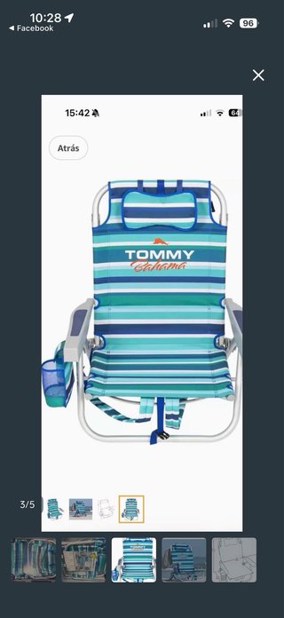 Silla Tommy Bahama Rayas Azul/Rojo