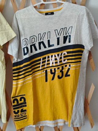 2 Camisetas Hombre Gris y Amarilla
