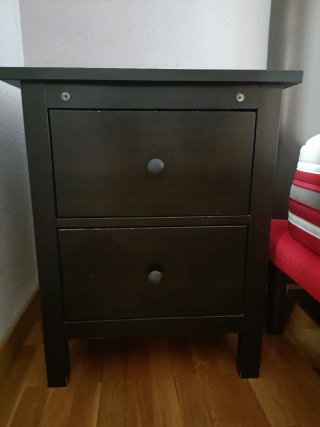Mesita de noche Ikea Hemnes negra