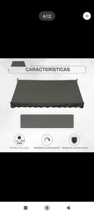 Toldo retráctil para jardín gris