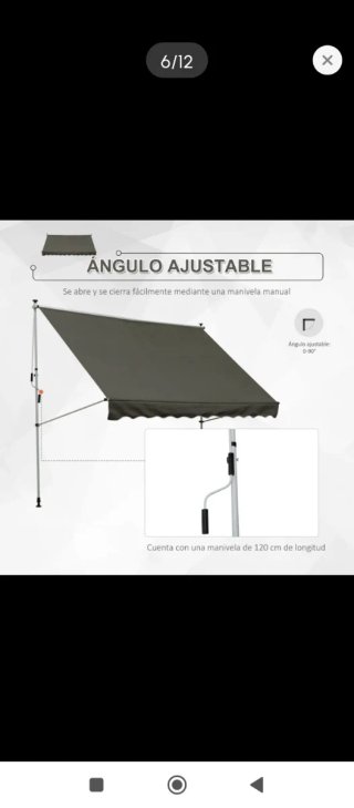 Toldo retráctil para jardín gris